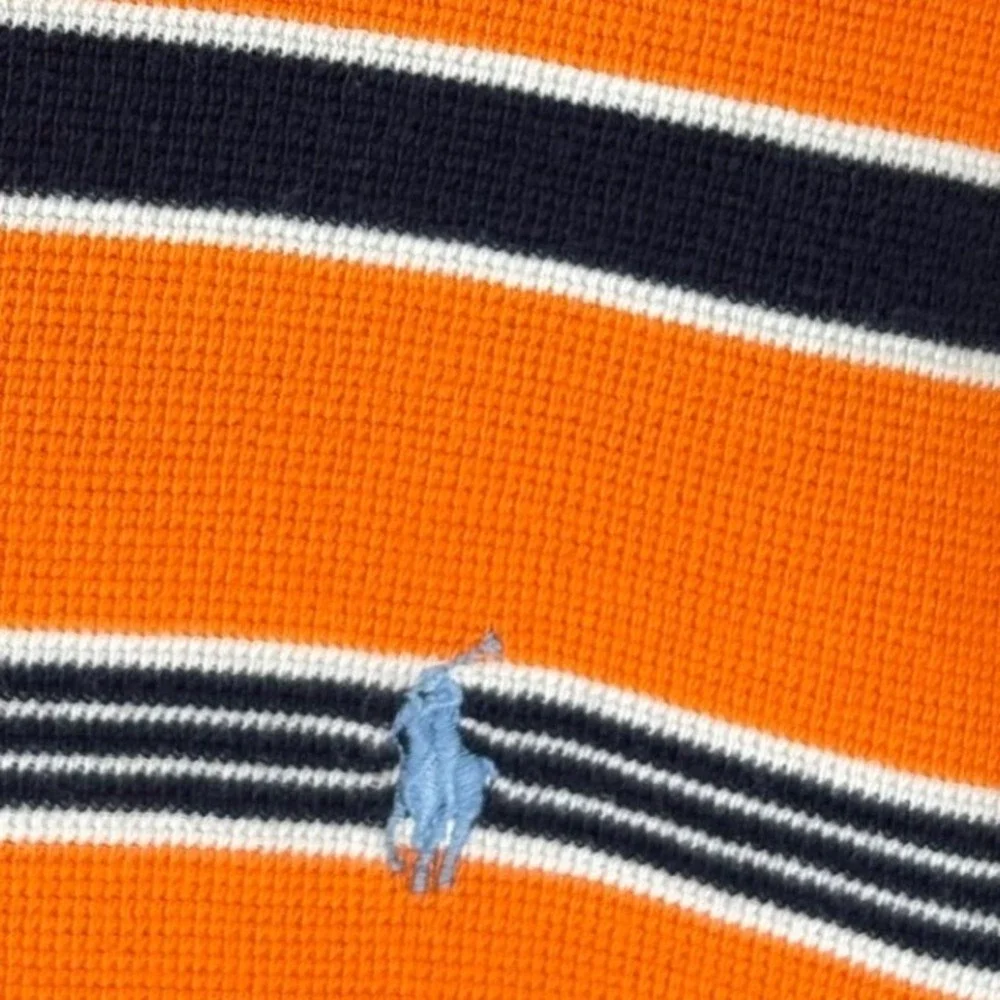 Polo Ralph Lauren Striped Polo Shirt M Orange‎ Preppy Old Money Cotton